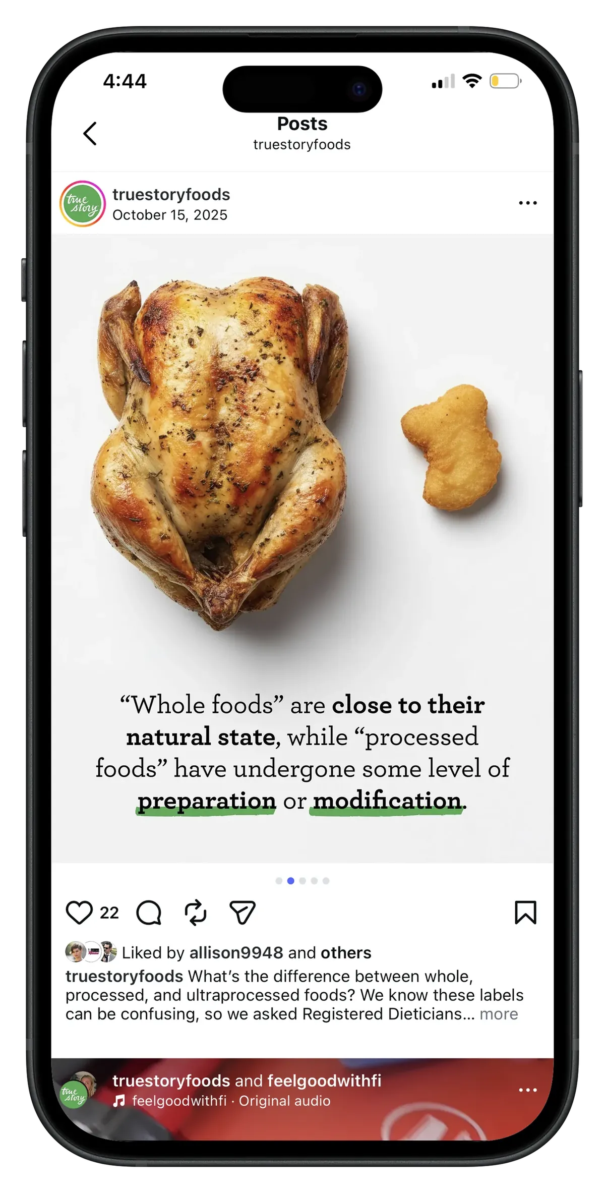 Whole vs. processed foods